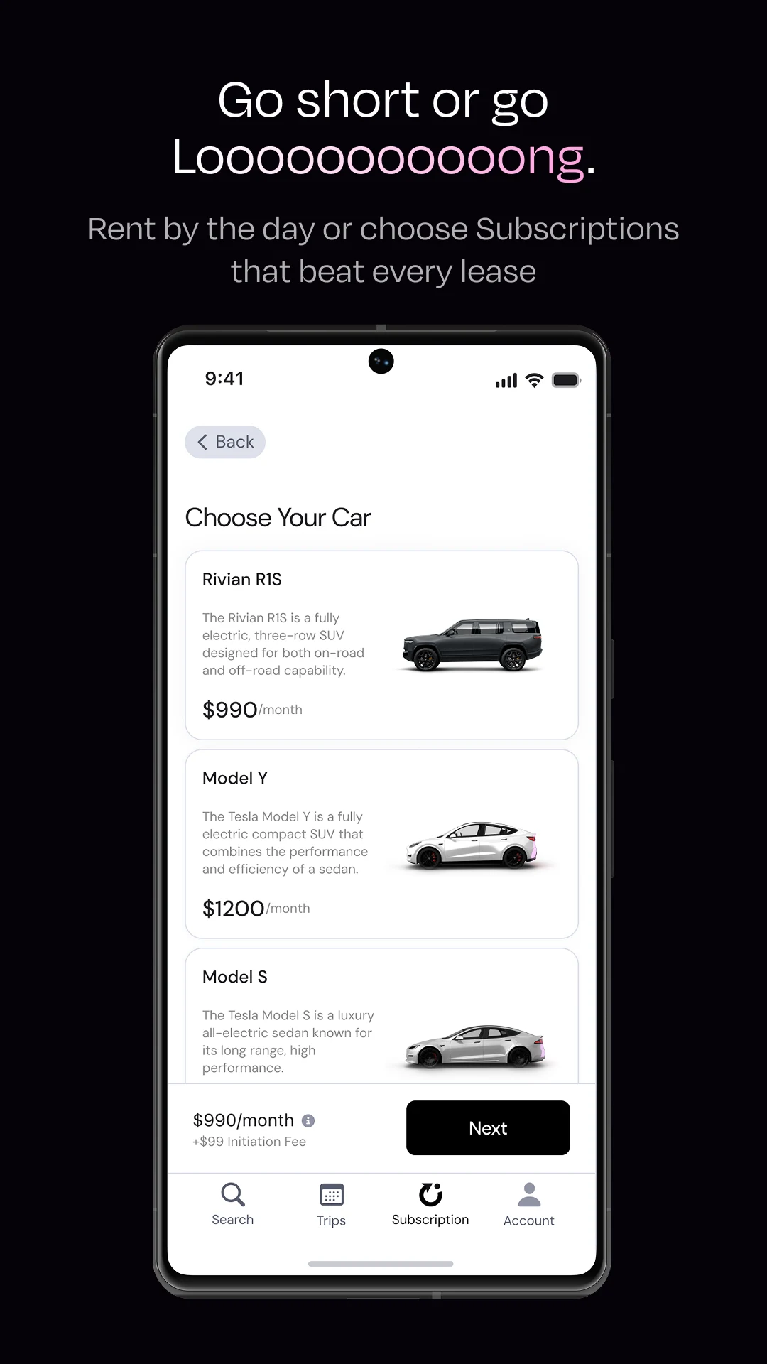 Eon: Electric Car Rentals screenshot